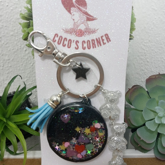 Fun liquid waterfall shaker resin keychain - Picture 16 of 16